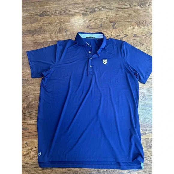 Grayson Golf Polo Shirt Mens 2XX Large Performance Blue Stretch Made Peru - Picture 2 of 12
